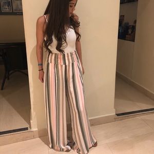 Striped palazzo pants